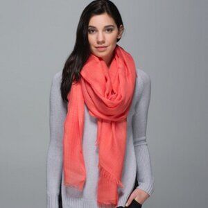 Lululemon Mudra Scarf, Atomic Red / Plum Peach, One Size